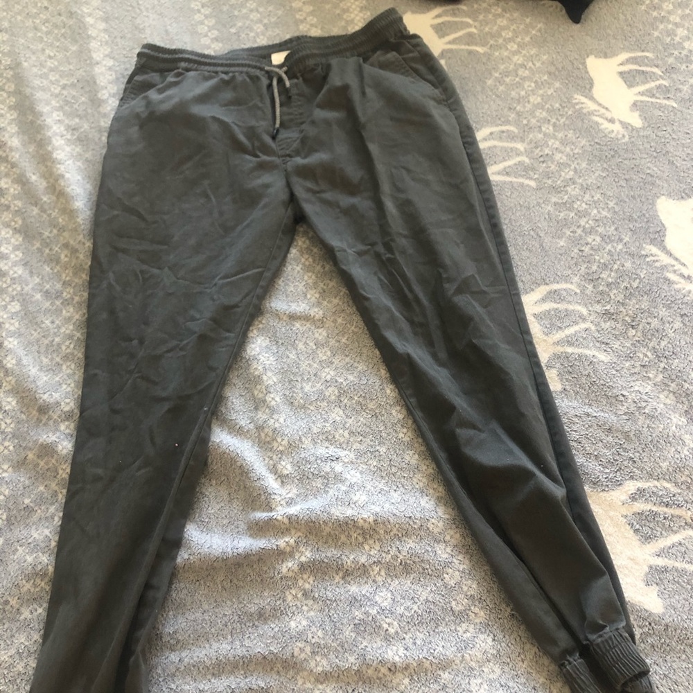 Gray drawstring jogger pants